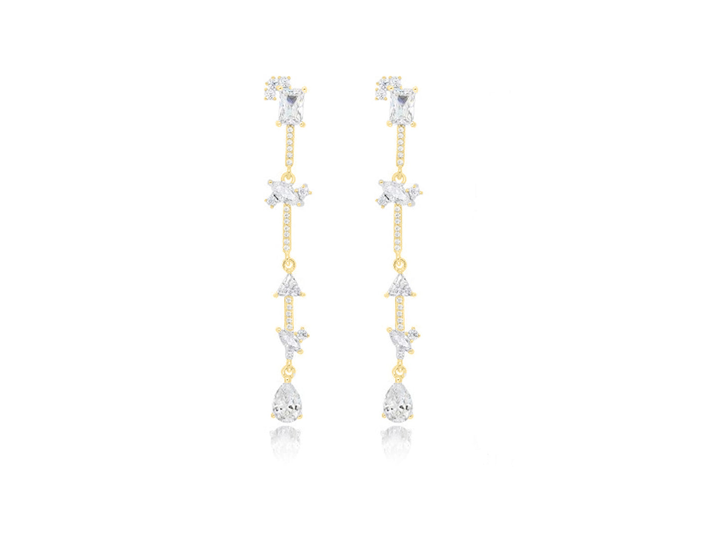 Oscars Brilliant Drop Earrings (Gold) Earrings