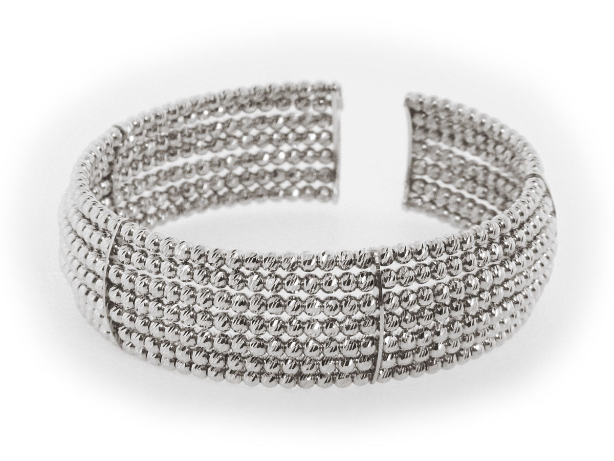 Diamond Cut Seven Row Cuff Bracelets