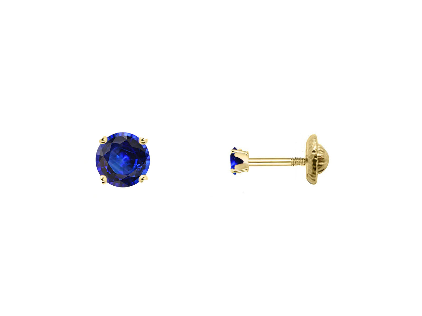 18k Gold Sapphire Screwback Earrings (2mm) Earrings