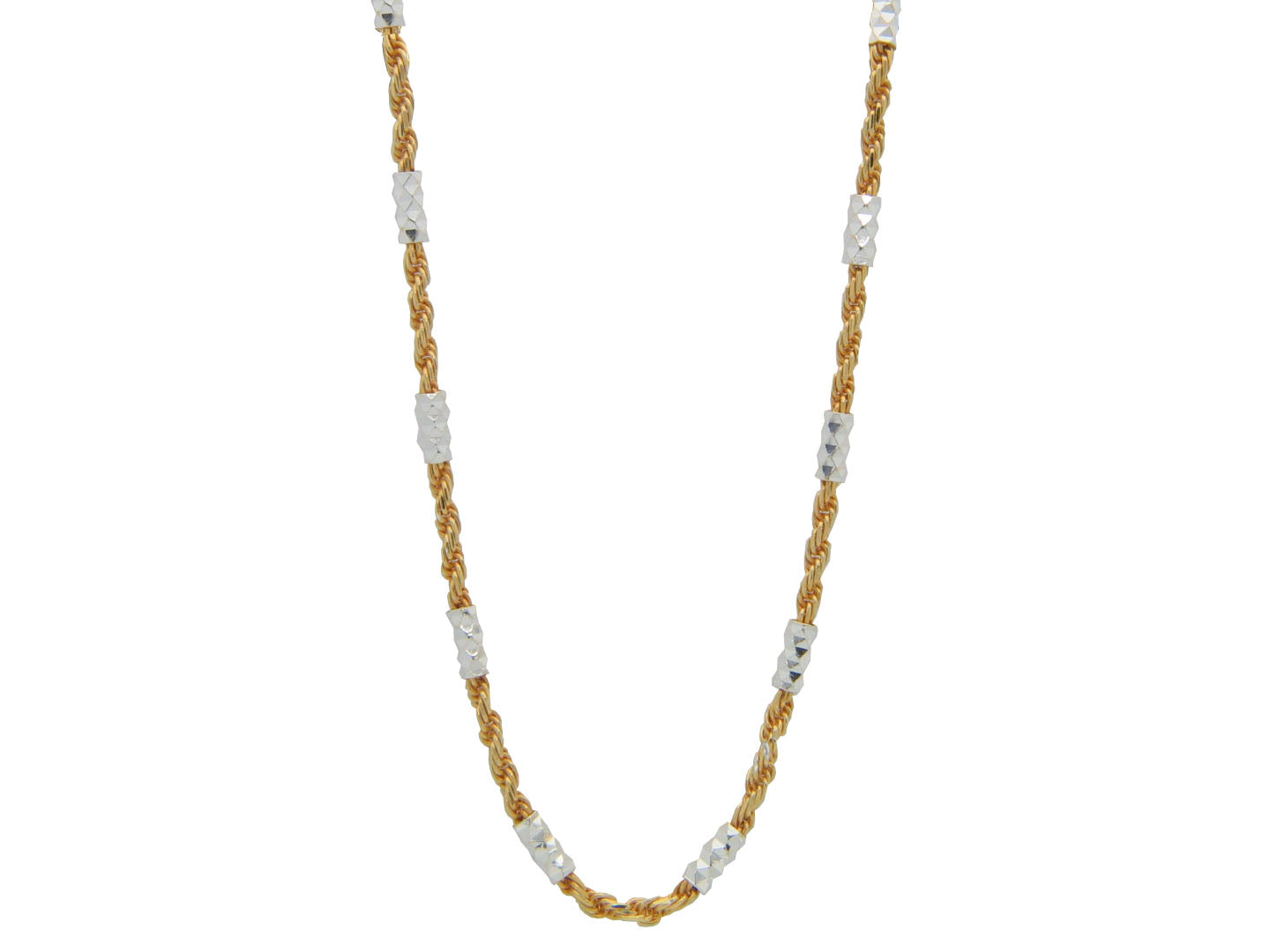 Italian Rope Chain Necklace dipped in 18k Gold , 30" Necklaces