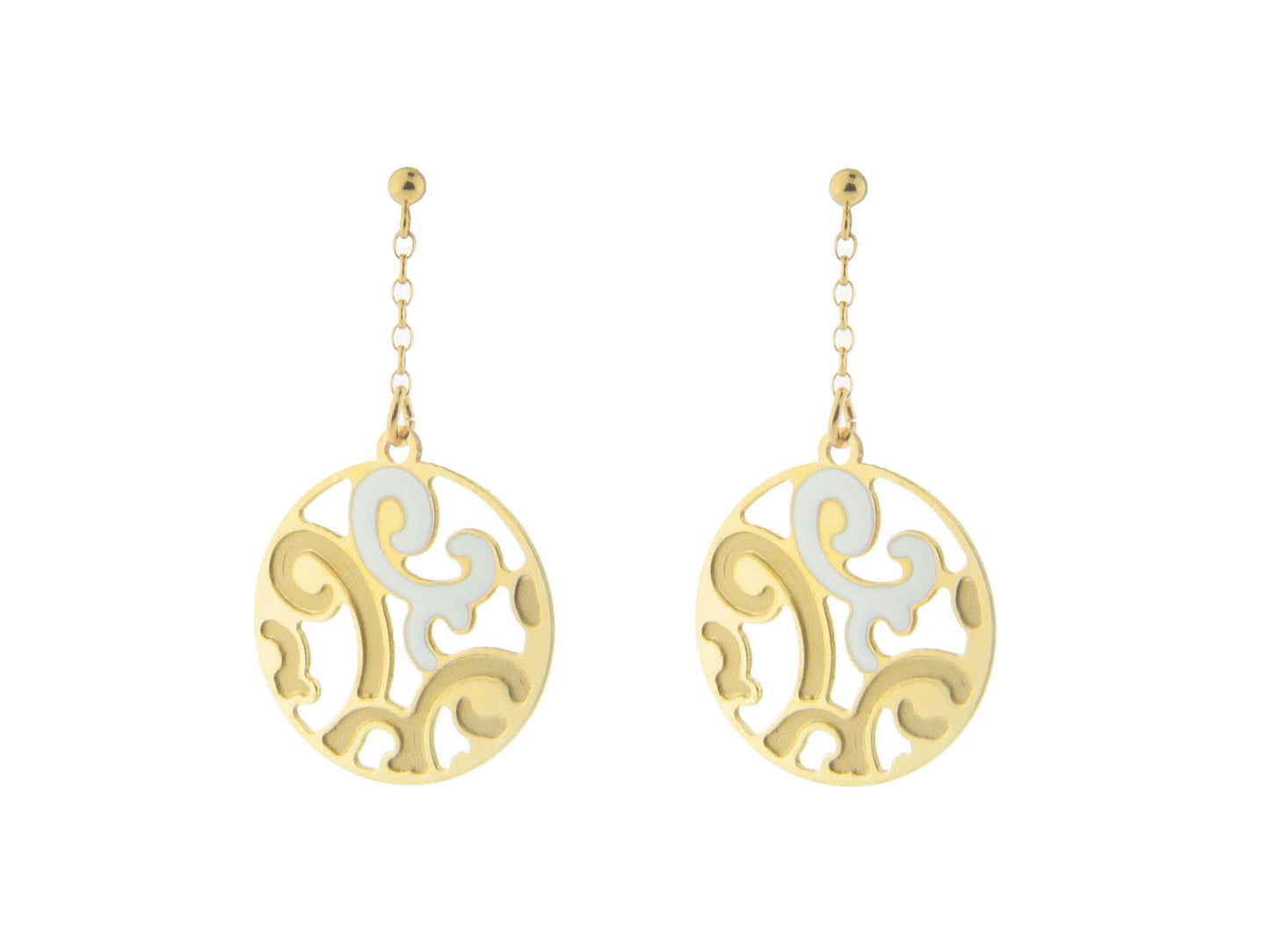 Etruscan White Swirls Earrings in Sterling Silver Earrings