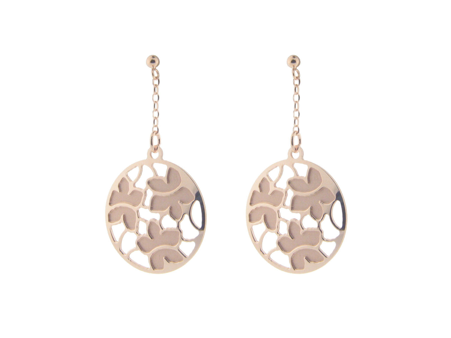 Etruscan Rose Gold Flower Earrings in Sterling Silver Earrings