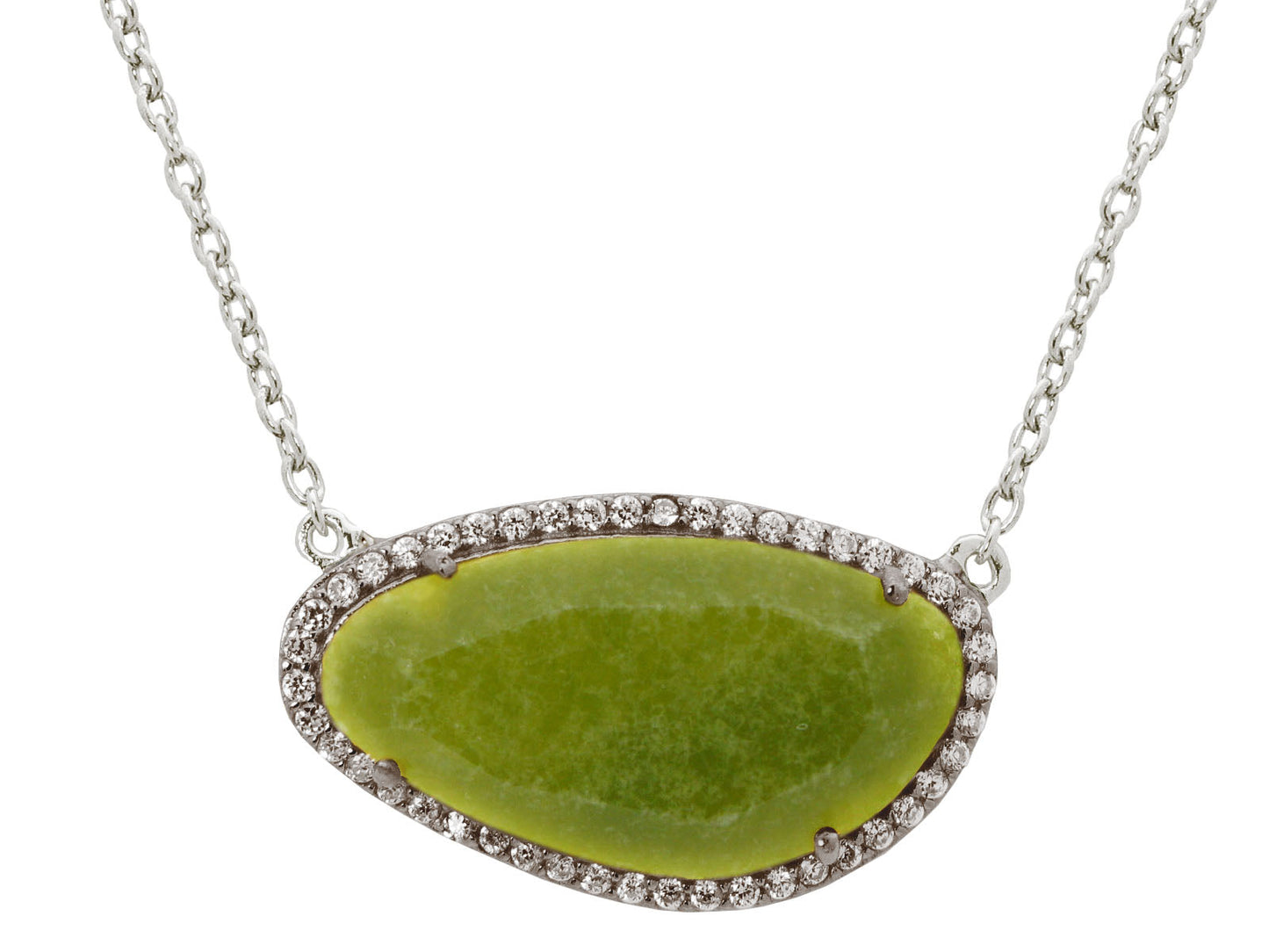 Olive Stone Slice Necklace Necklaces