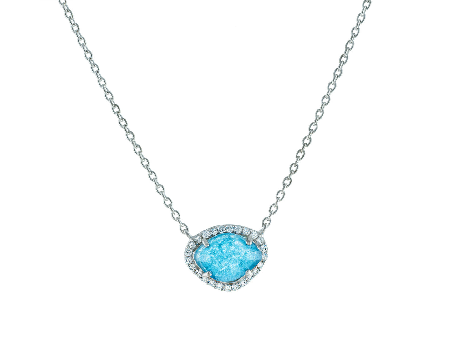 Mini Blue Stone Necklace Necklaces