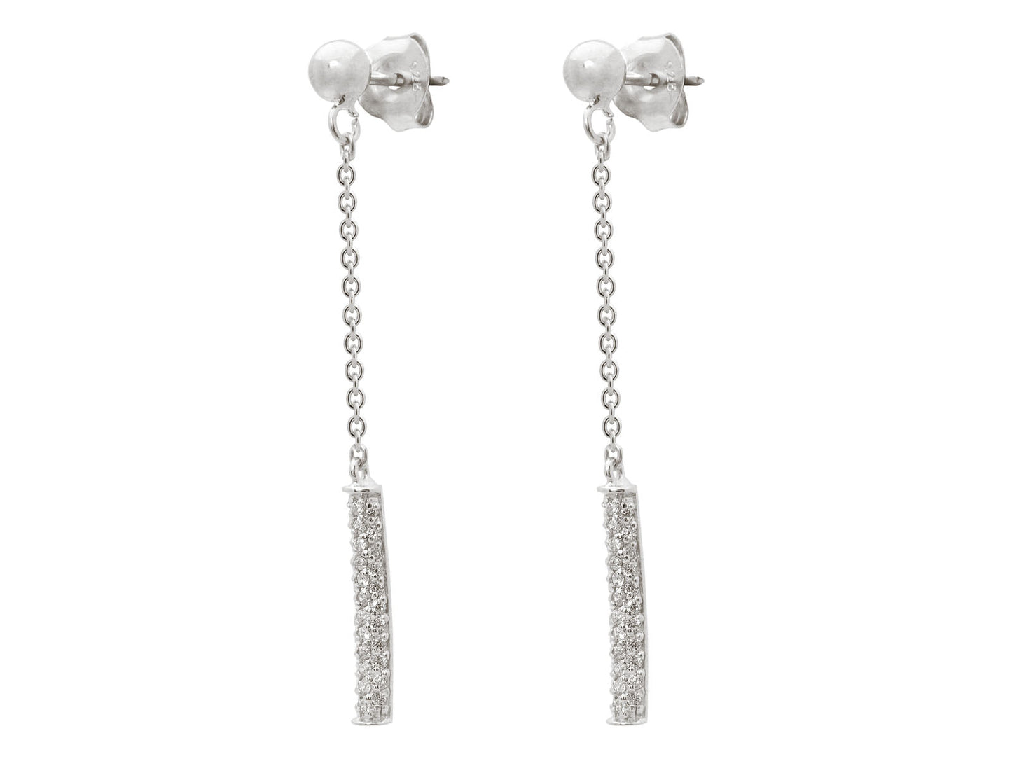 Post & Flash Bar Dangling Earrings Earrings
