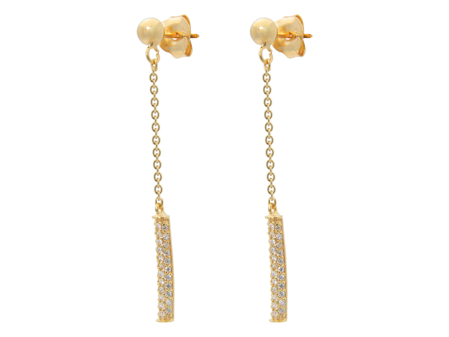 Golden Post & Flash Bar Dangling Earrings Earrings