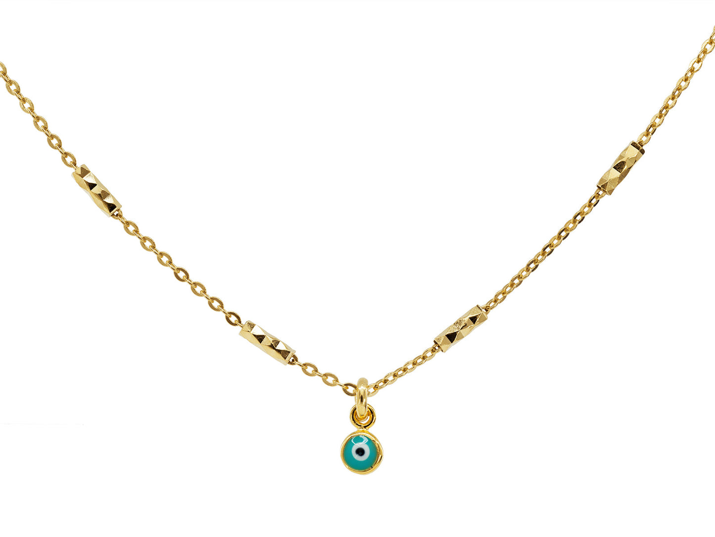 Diamond Cut Mini Evil Eye Necklace Necklaces