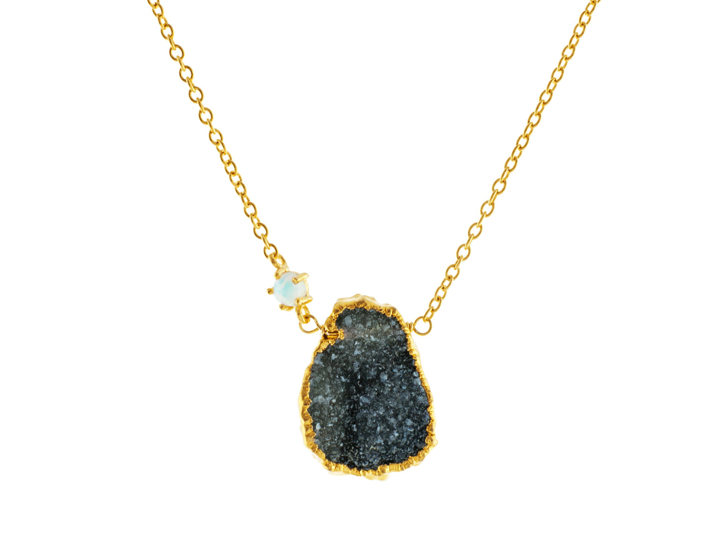 Druzy & Opal Necklace Necklaces