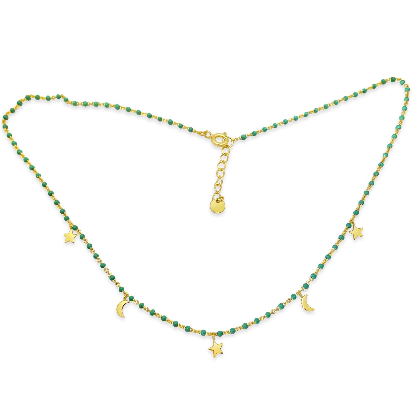 Mini Enamel Bead Stars & Moons Necklace Necklaces