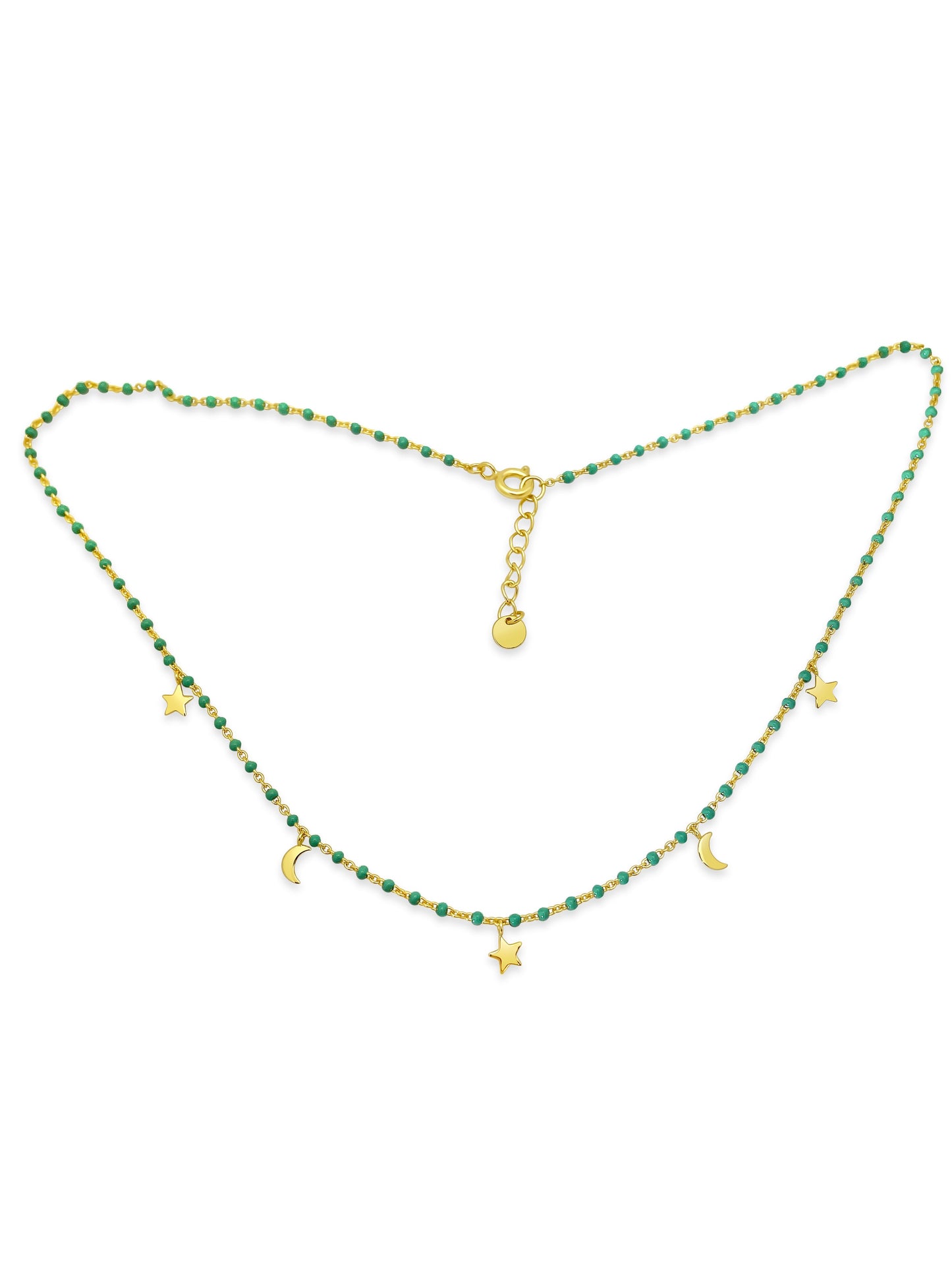 Mini Enamel Bead Stars & Moons Necklace NECKLACES