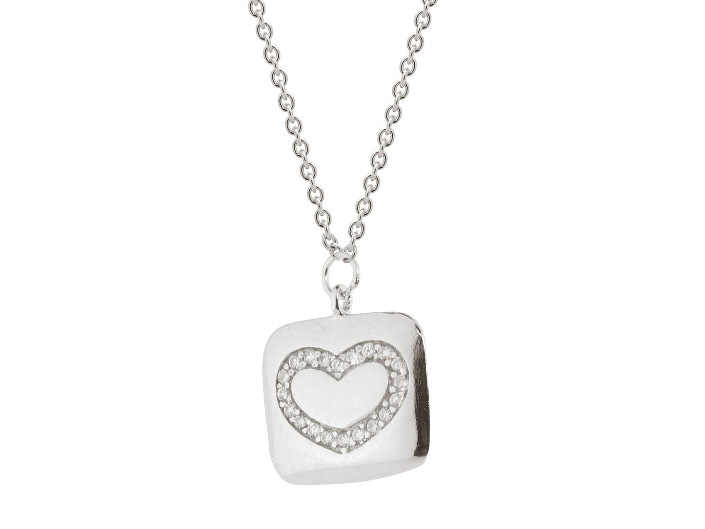 Inlay CZ Heart Necklace Necklaces