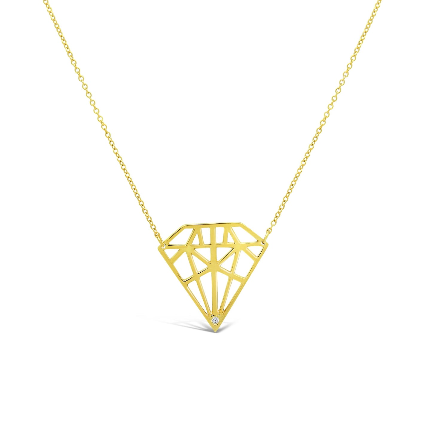 Studded Diamond Pendant Necklace Necklaces