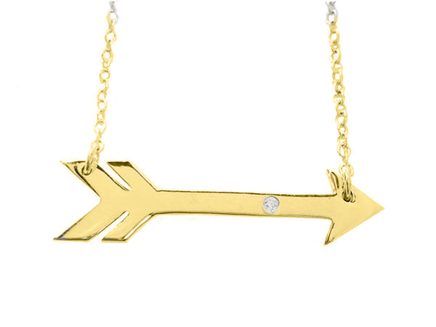Sideways Golden Arrow Necklace Necklaces