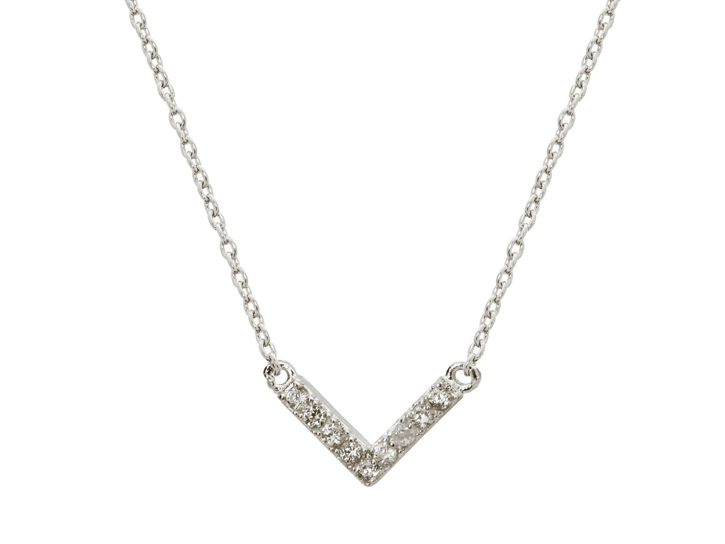 Sparkling CZ Chevron Necklace Necklaces