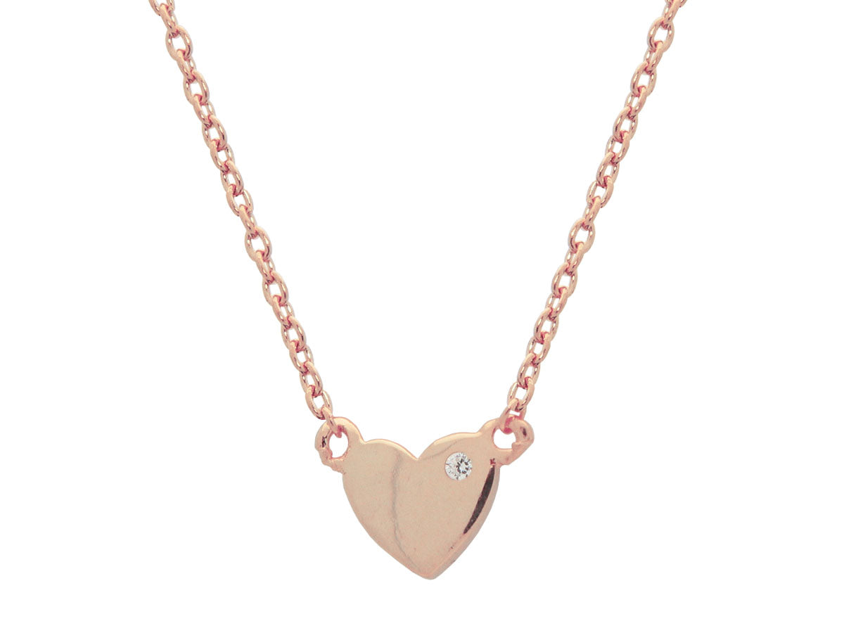 Mini Heart & Cz Necklace Necklaces