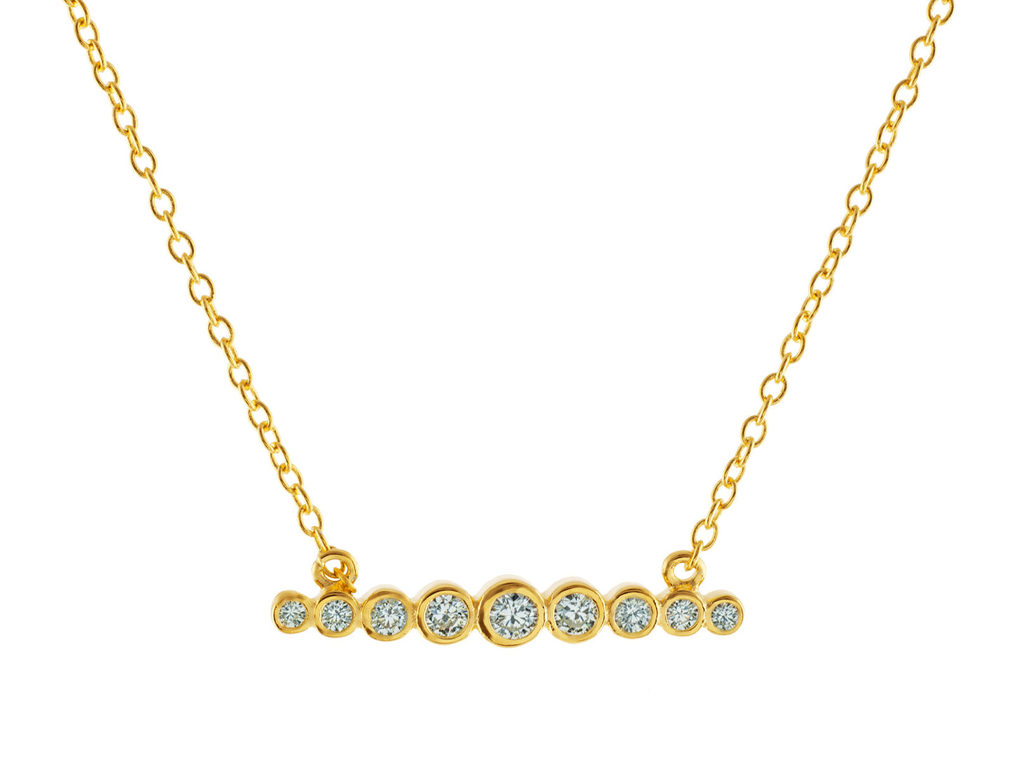 Golden Degrade CZ Bar Necklace Necklaces