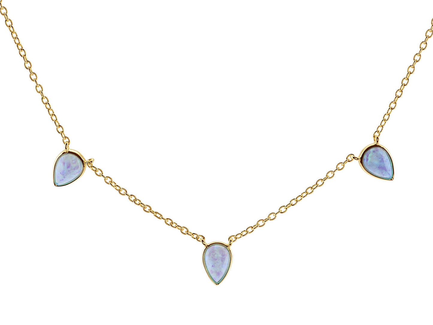 Dangling Created Opal Teardrop Necklace Necklaces