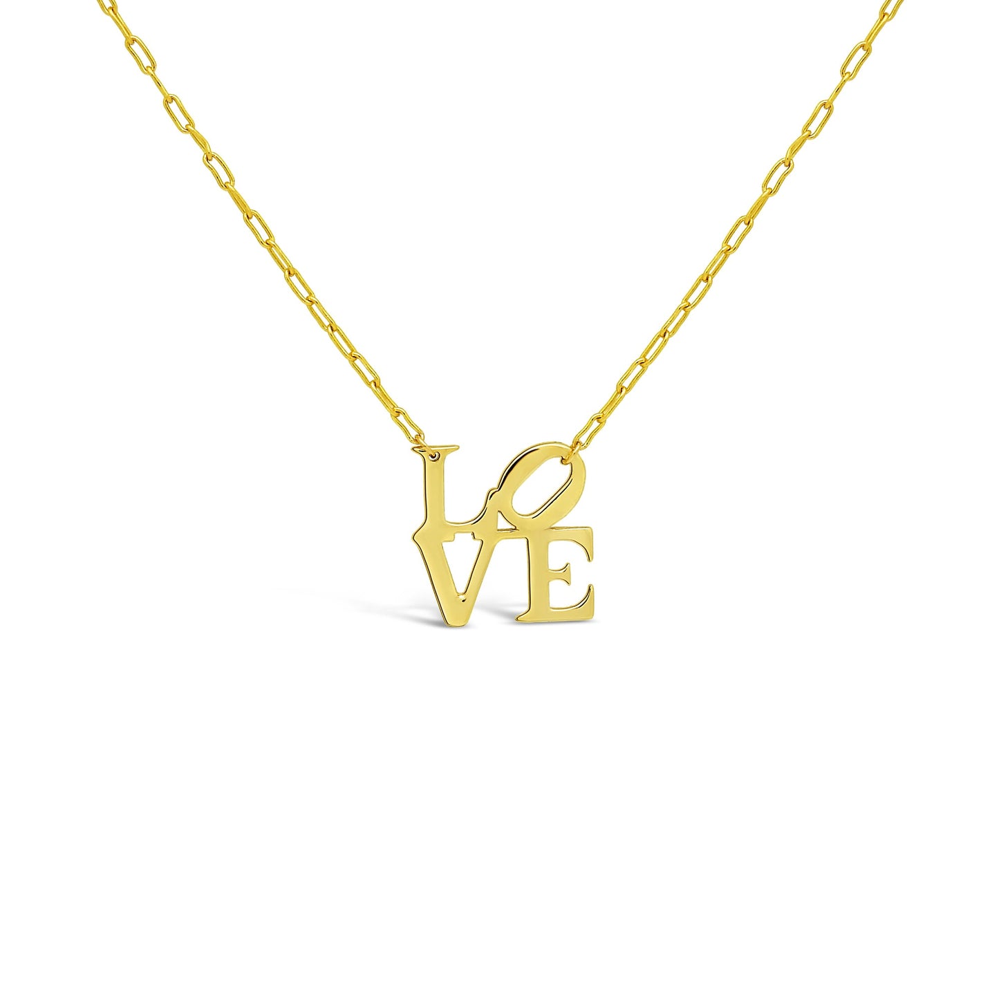 Stacked Love Paper Clip Necklace (Vermeil) Necklaces