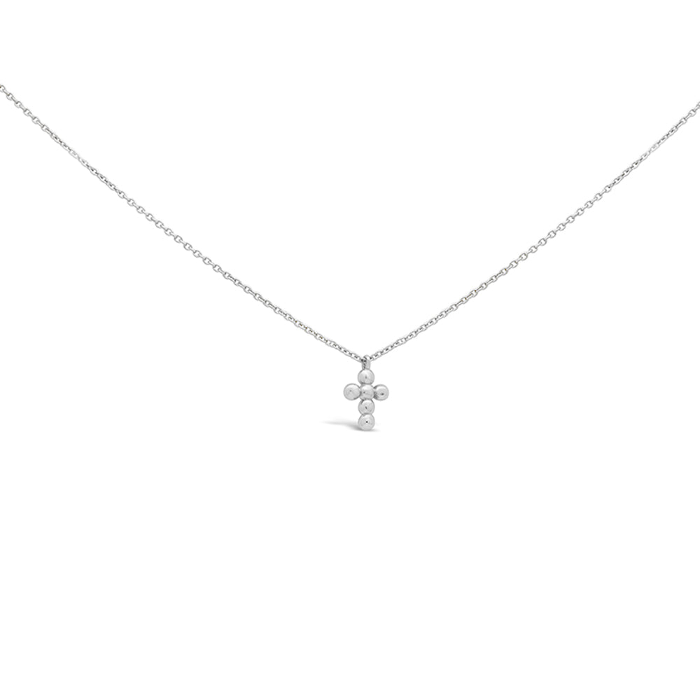 Small Bubble Cross Necklace (Silver) Necklaces