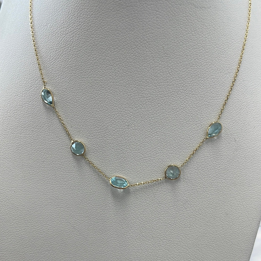 Blue topaz 14 karat necklace