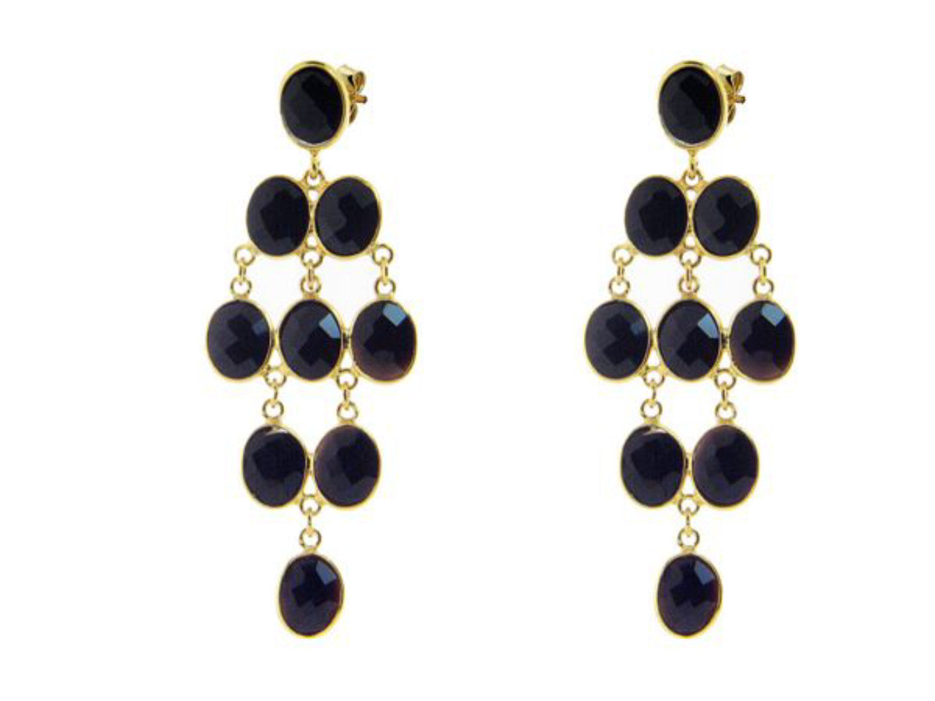 Black Onyx Chandelier Earrings Earrings