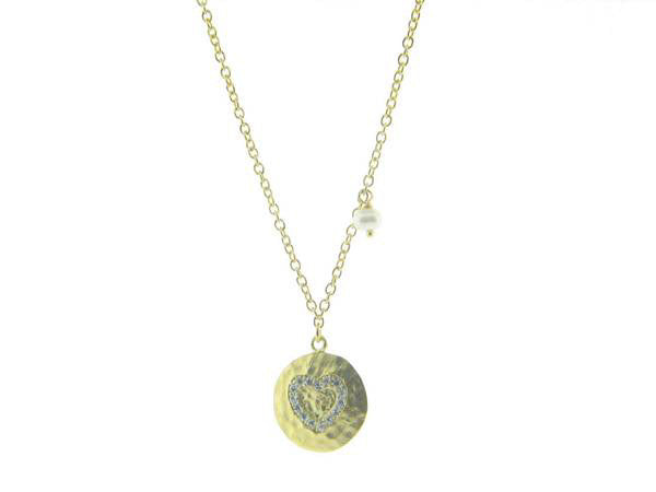 Sweet Hammered Heart Necklace Necklaces