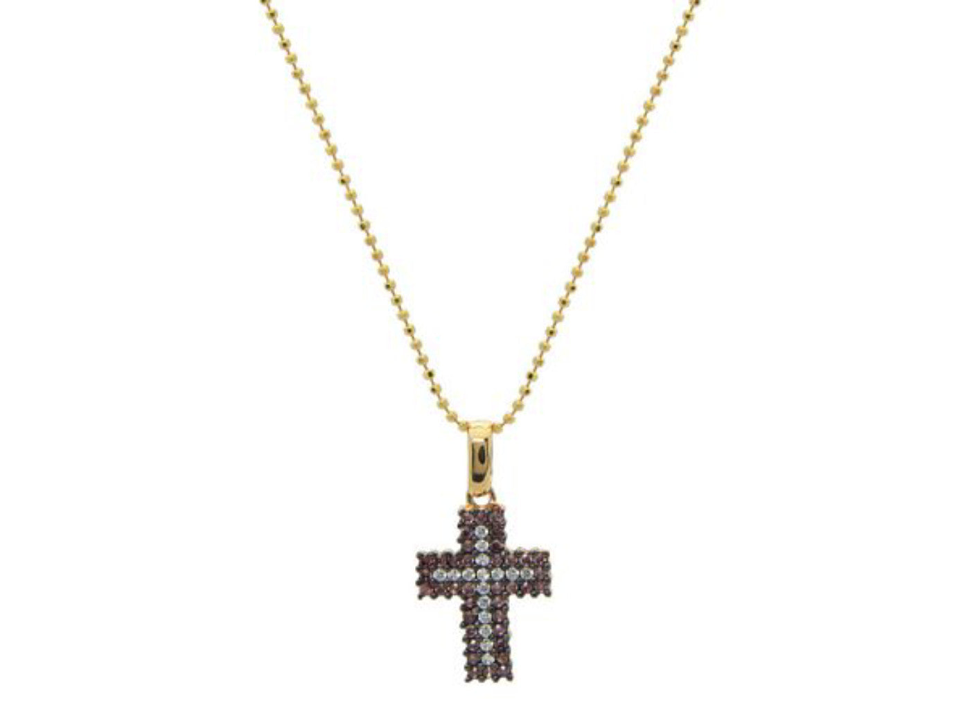 Champagne CZ Cross Necklace Necklaces