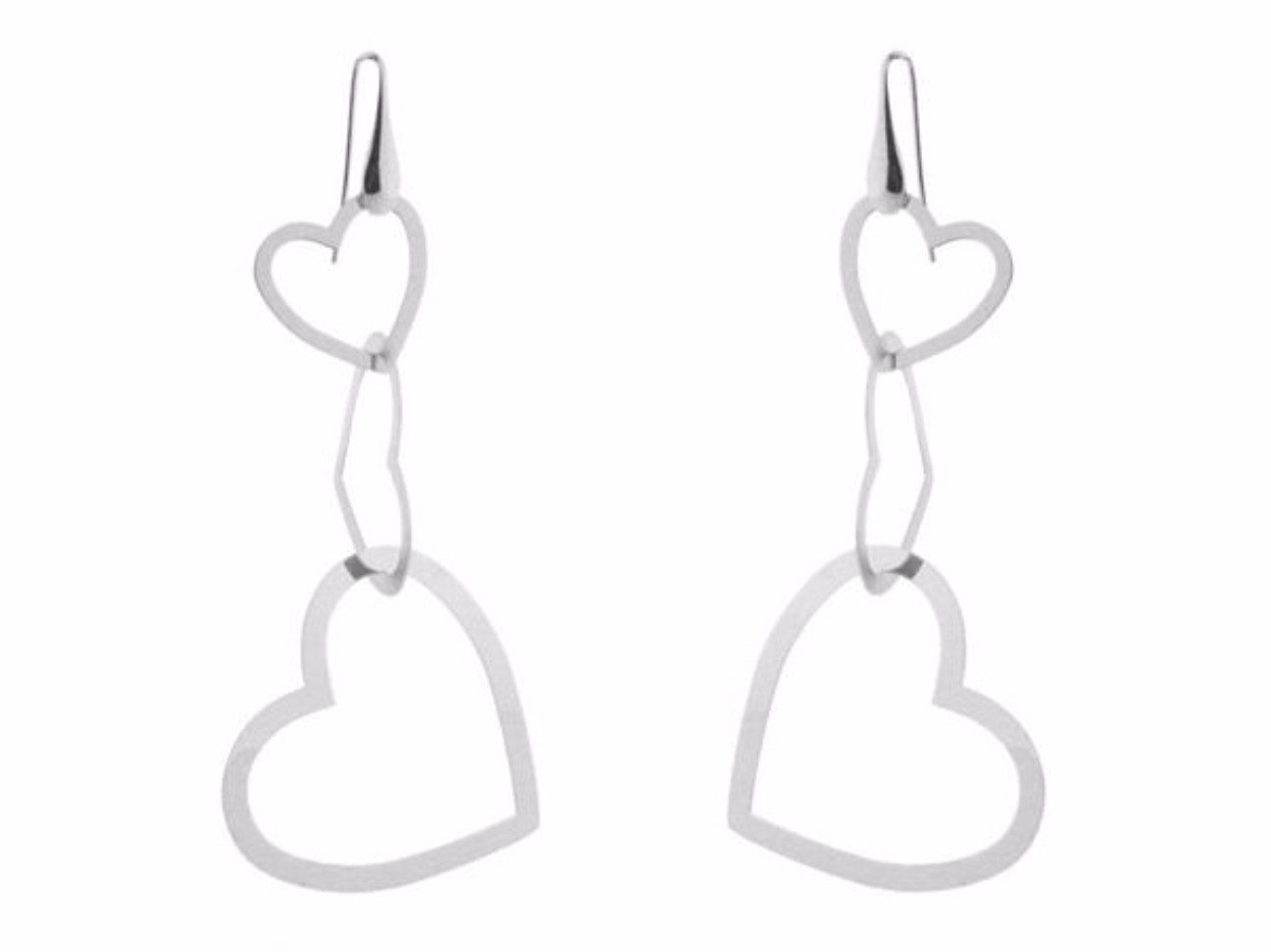 Dangling Silhouette Heart Earrings Earrings