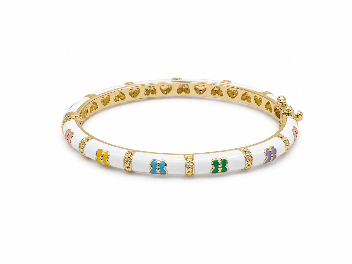 Enamel Bangle Bracelet Rainbow Butterflies