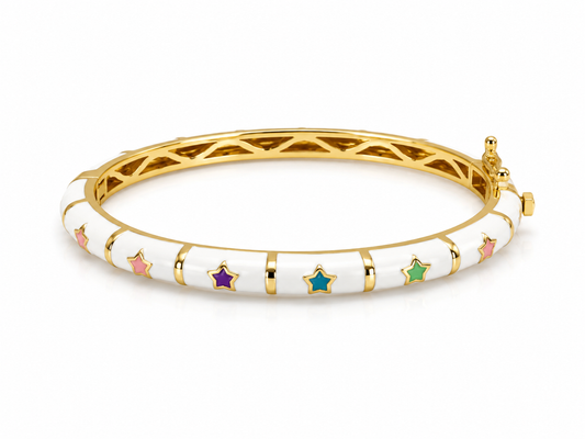 Enamel Bangle Bracelet Colores Stars