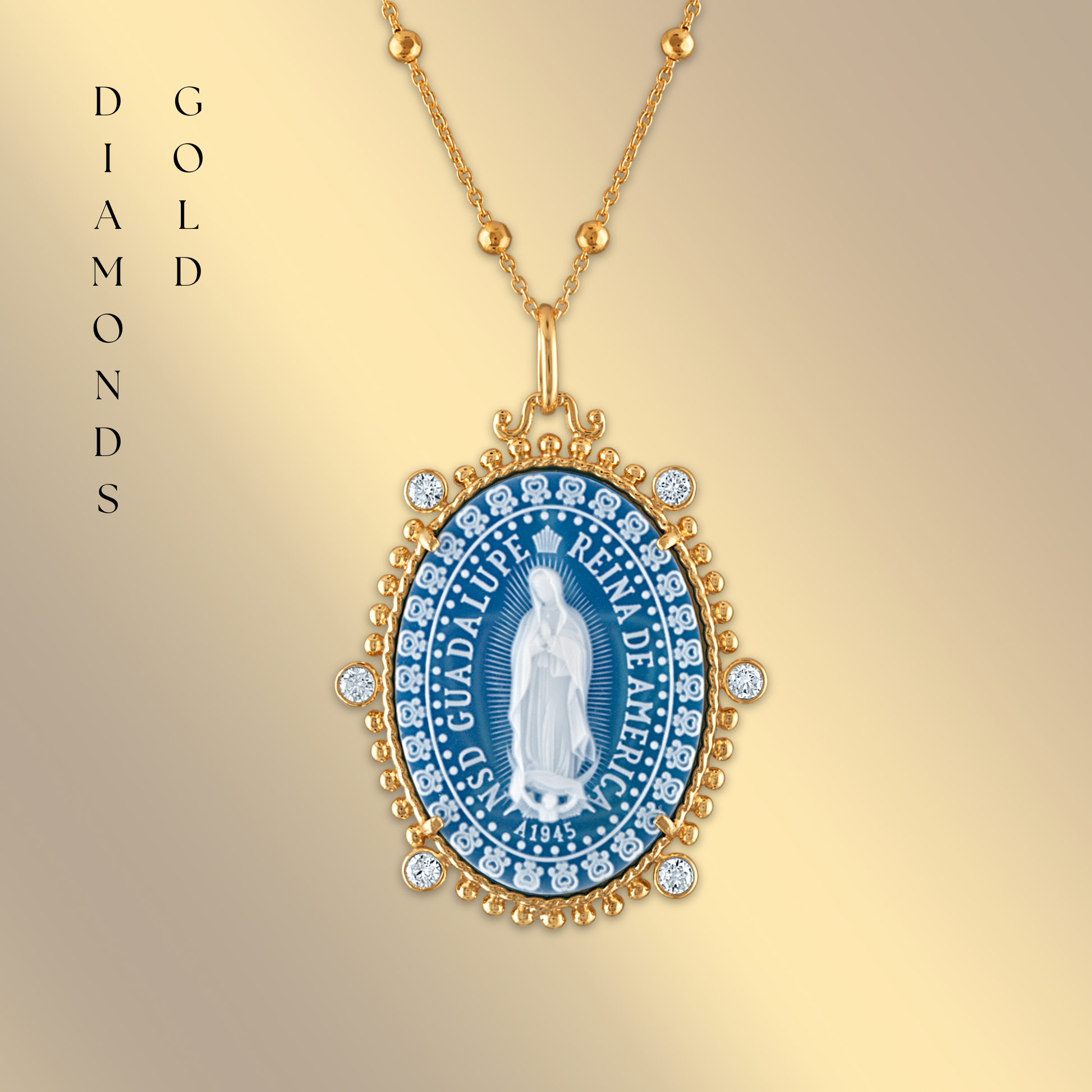 14k Excelsus Our Lady of Guadalupe Medallion Necklaces