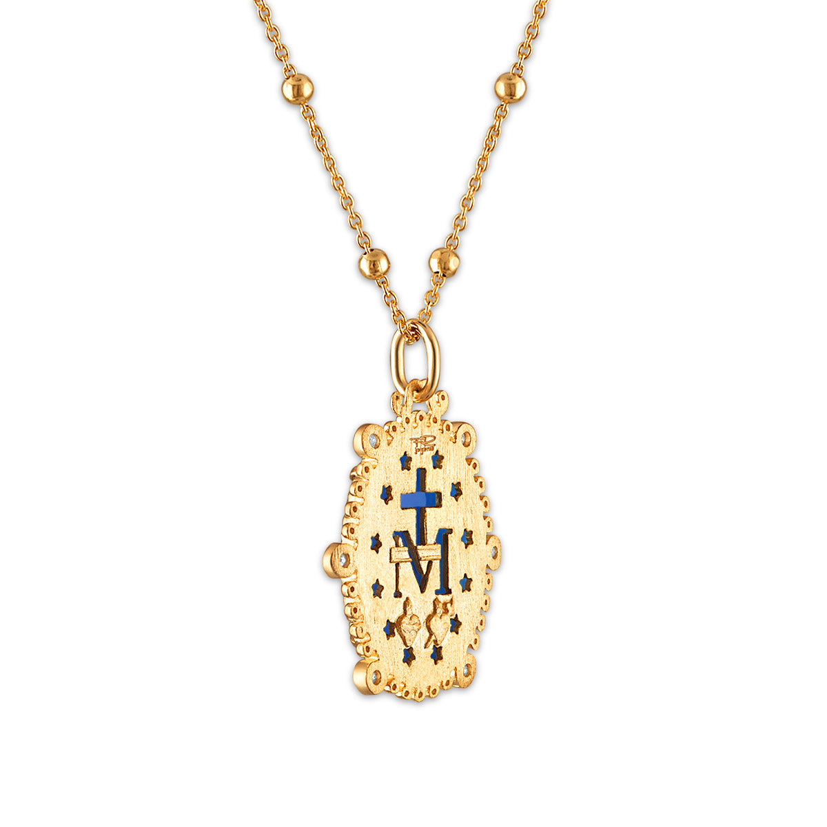 14k Gold Imperial Miraculous Mary Medallion Necklaces