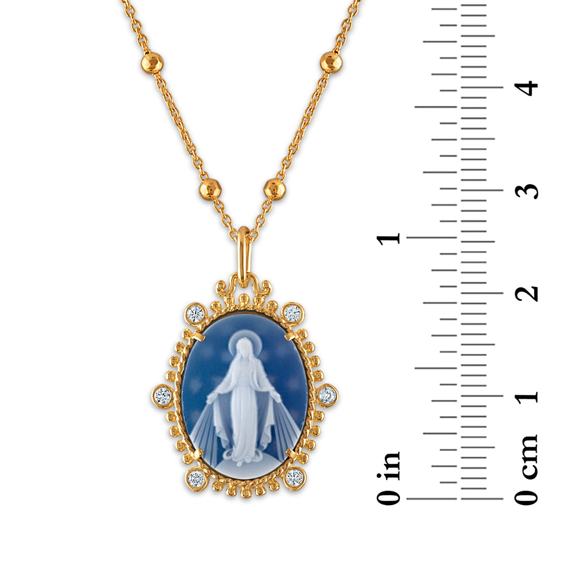 14k Gold Imperial Miraculous Mary Medallion Necklaces