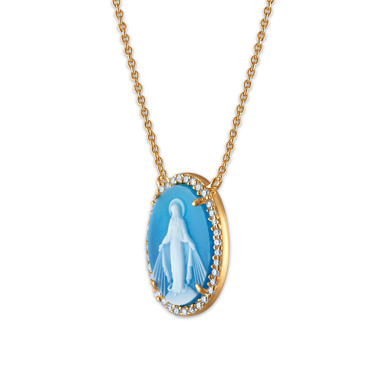 Halo Miraculous Mary Medallion Necklaces