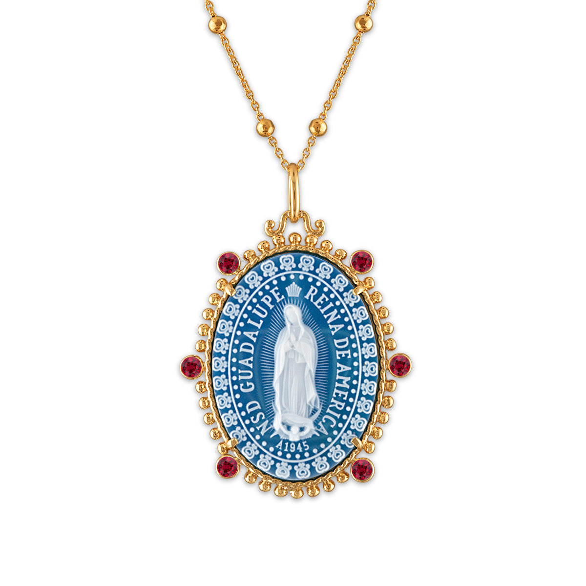 Reina Our Lady of Guadalupe Medallion - Ruby Edition