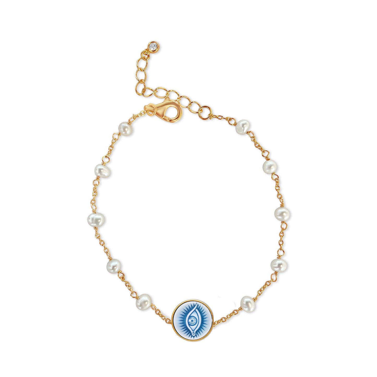 Malocchio Pearl Rosary Bracelet (Toddler)