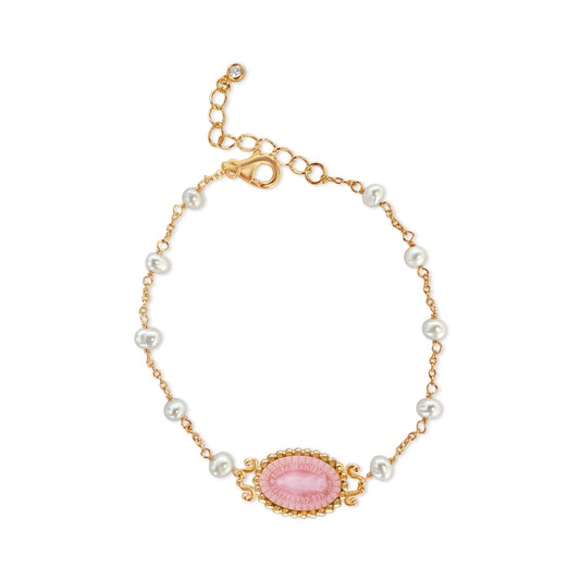 Our Lady of Guadalupe Pearl Rosary Bracelet - Rose Edition