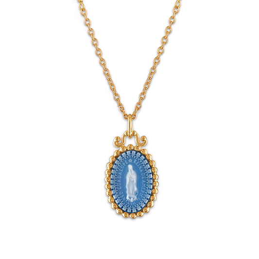 14K Gold Princesa Virgen de Guadalupe Medallion