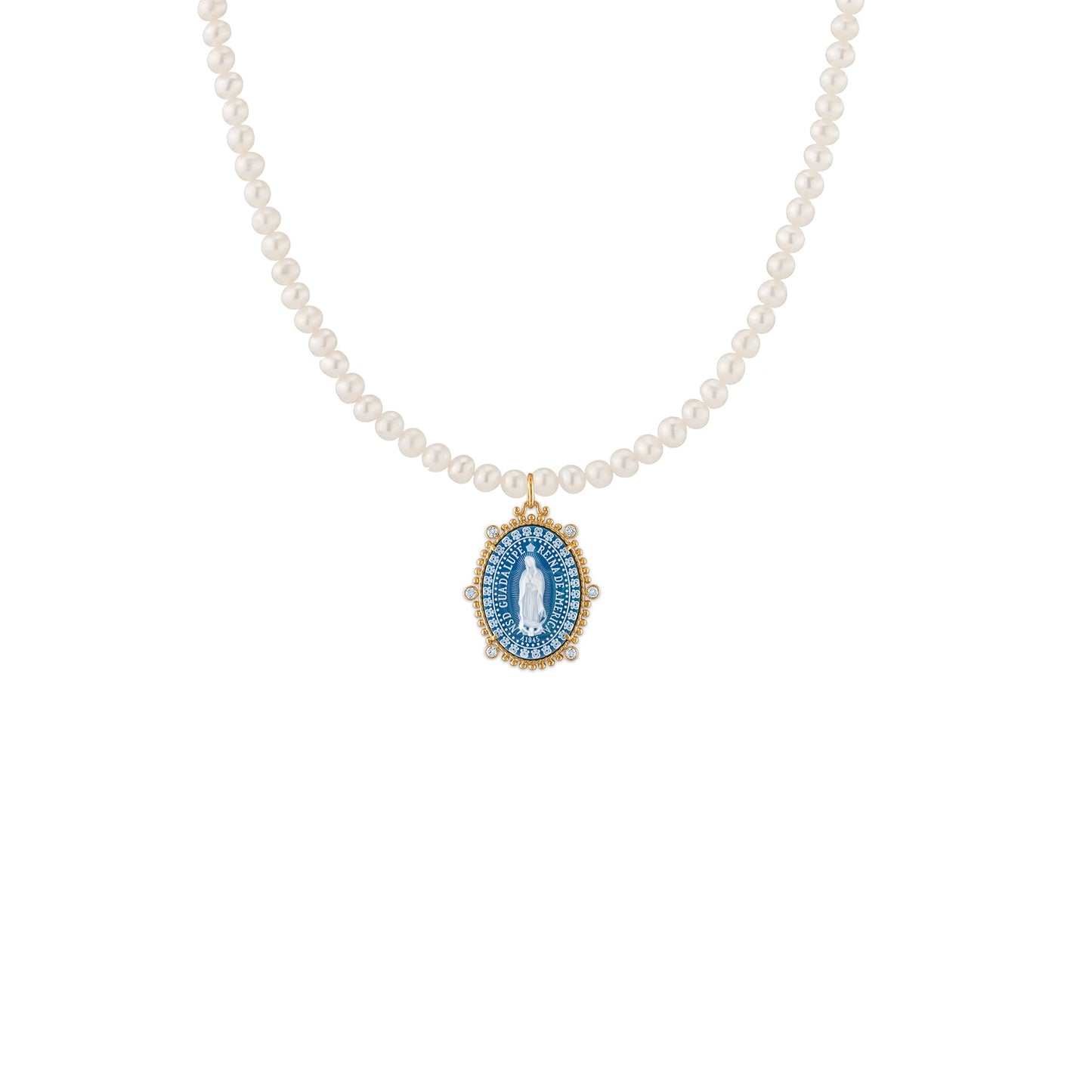 Emperatriz Our Lady of Guadalupe Medallion - Pearl Edition