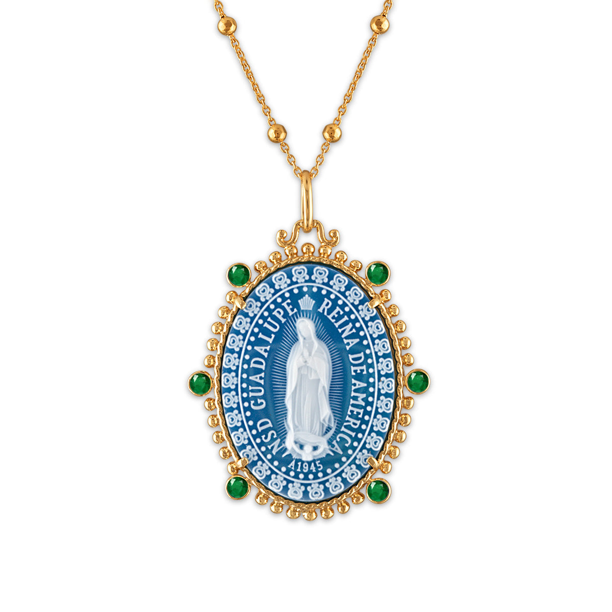 Reina Our Lady of Guadalupe Medallion - Emerald Edition