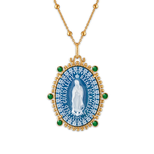 Reina Our Lady of Guadalupe Medallion - Emerald Edition