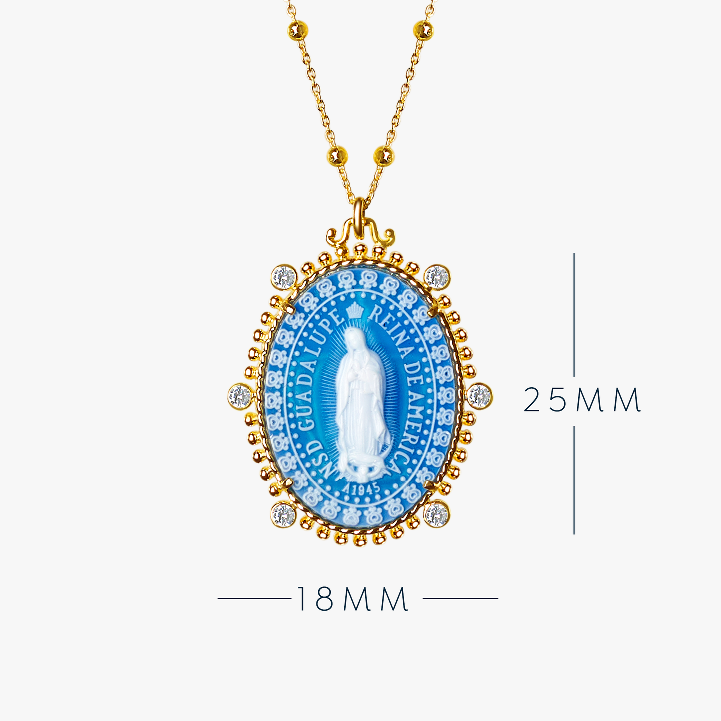 REINA GUADALUPE MEDALLION + MANTLE BOX + ENGRAVING
