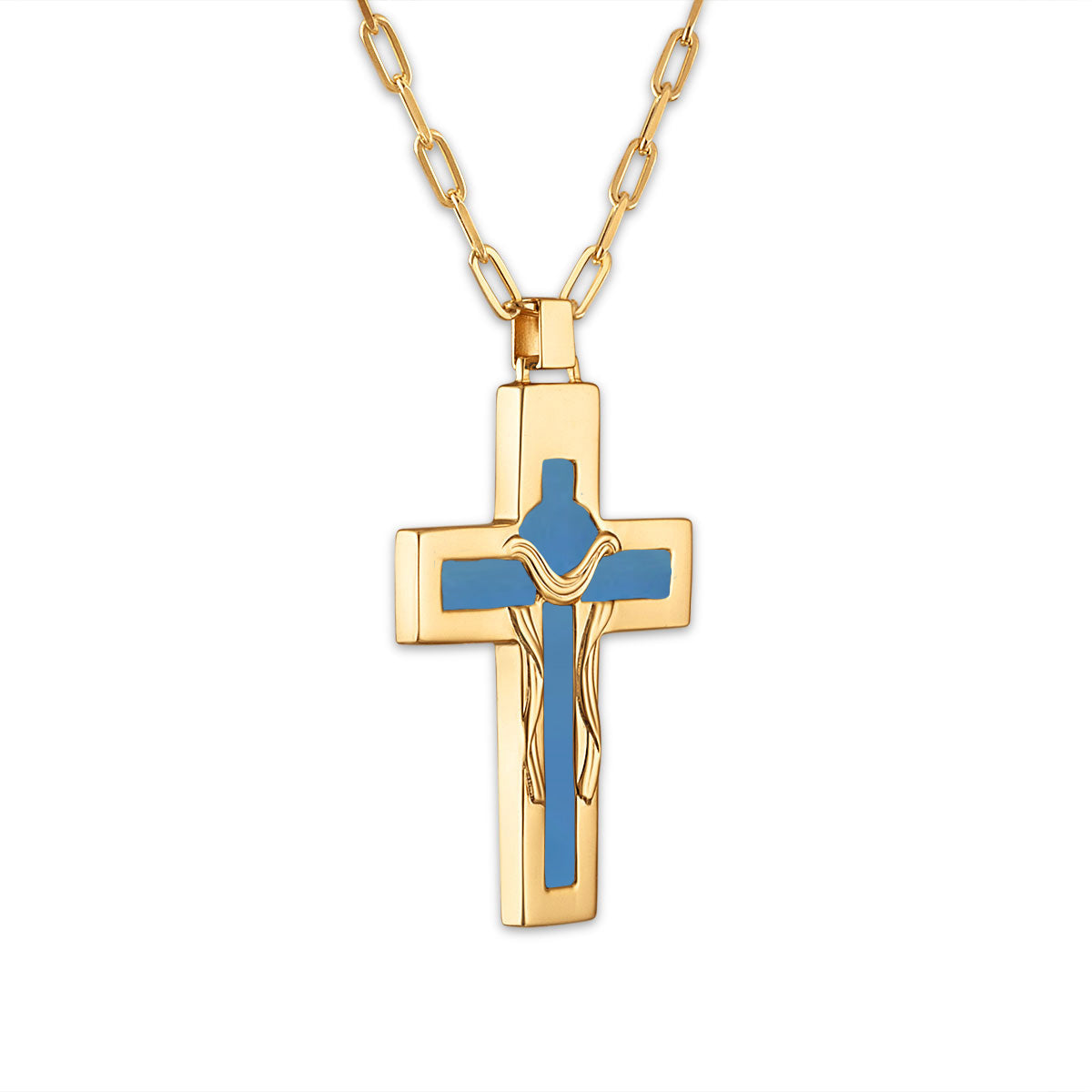 Sacred Mantle Blue Crucifix Necklaces