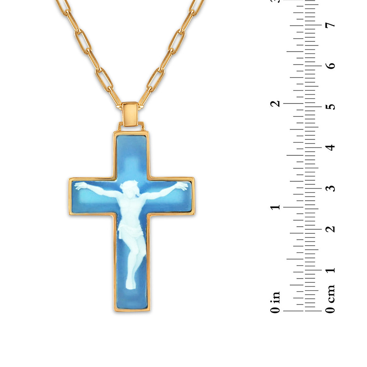 Sacred Mantle Blue Crucifix Necklaces