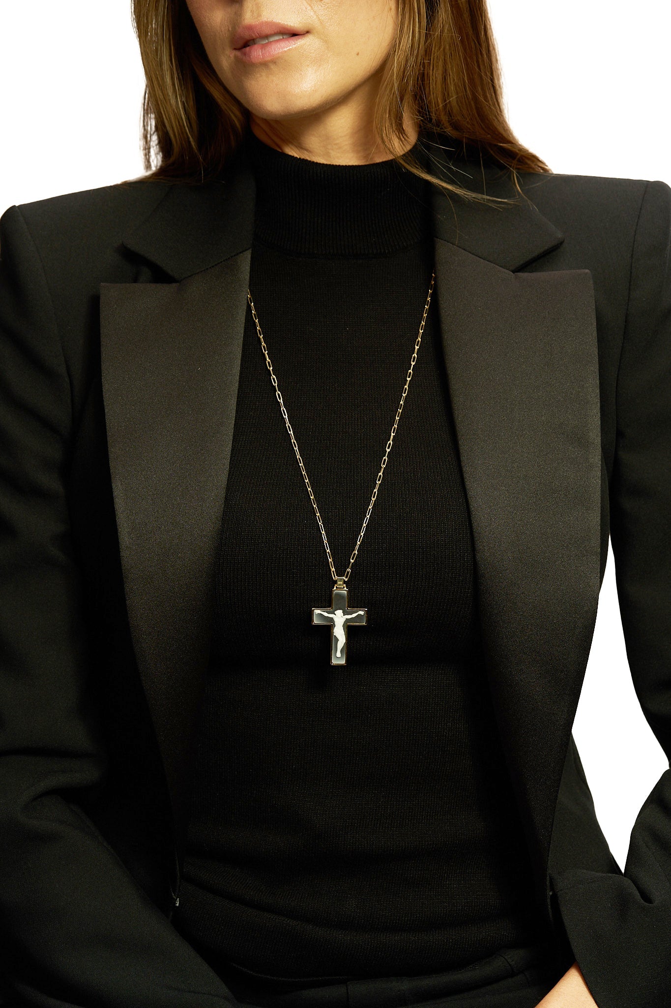 Sacred Mantle Blue Crucifix Necklaces