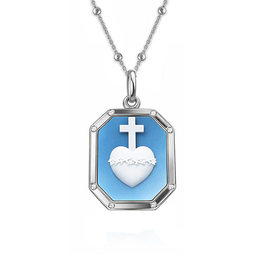 Sacred Heart "Sagrado Corazon"  Medallion - Silver Edition