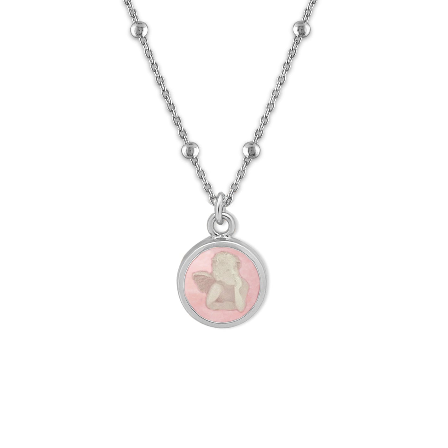 Rose Guardian Angel Necklace - Silver Edition
