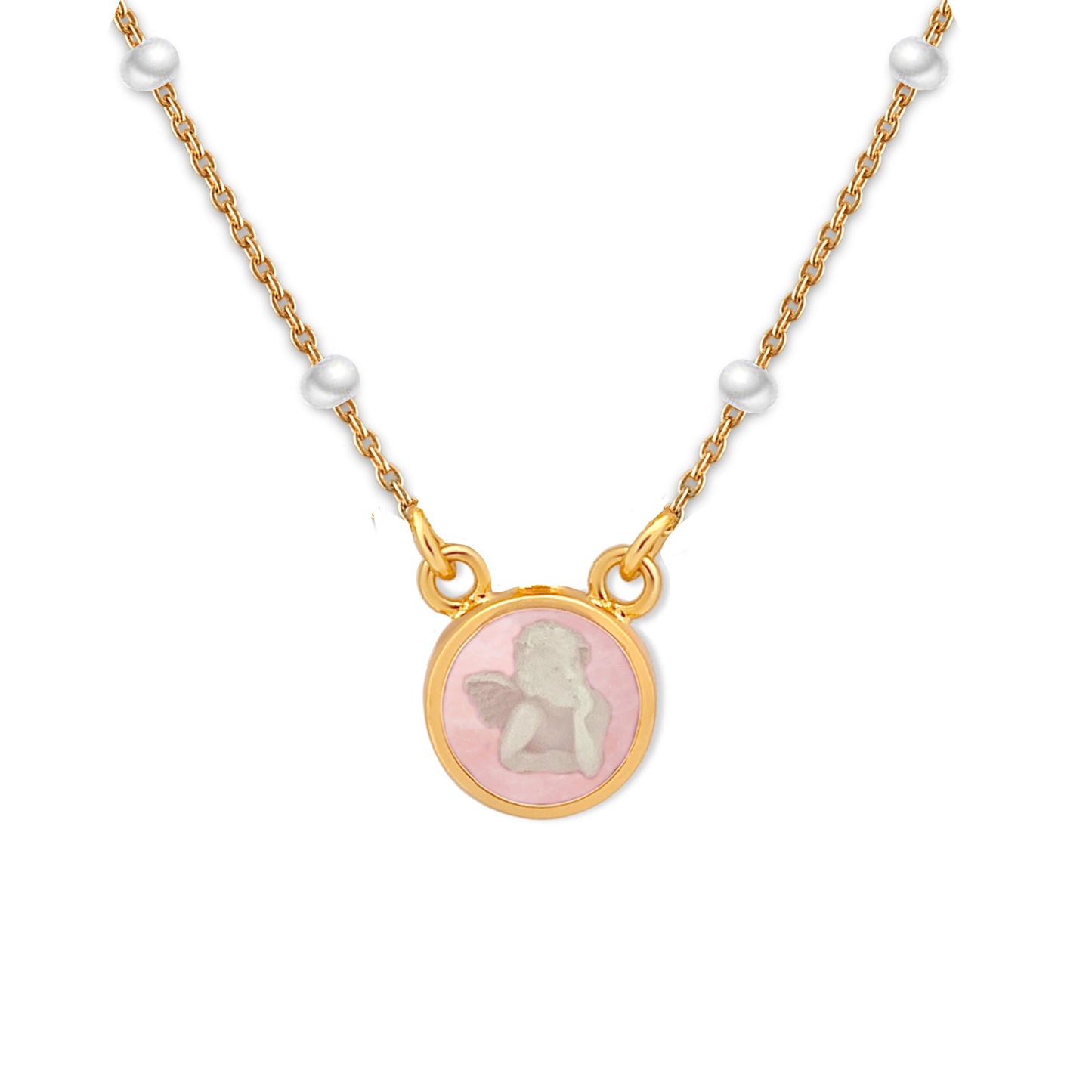 Rose Guardian Angel Pearl Necklace