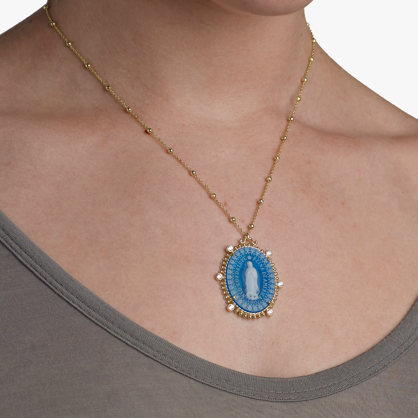 14k Excelsus Our Lady of Guadalupe Medallion Necklaces