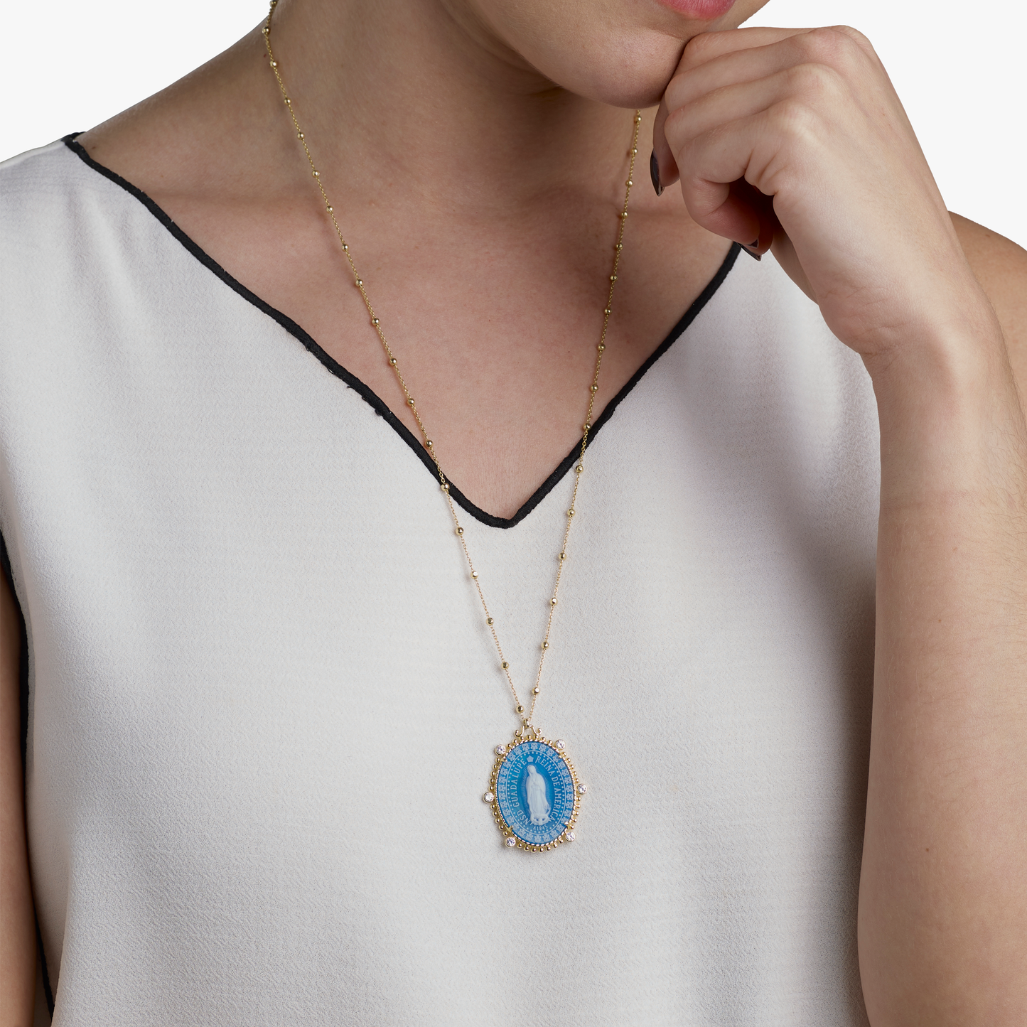 Reina Our Lady of Guadalupe Medallion - Ruby Edition